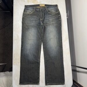 Y2K Ecko Unltd 759 Relaxed Baggy Jeans 34x31 Dark Wash Faded Denim Baggy Grunge